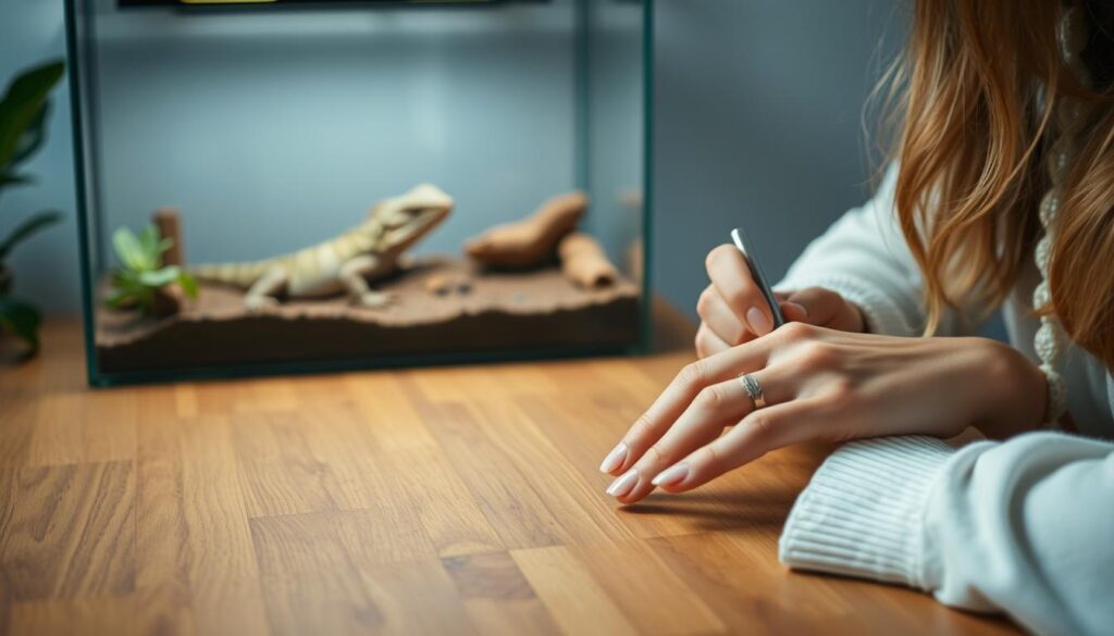 nail painting near reptiles