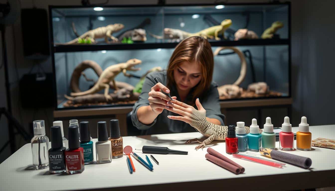 nail painting safe practices near reptiles